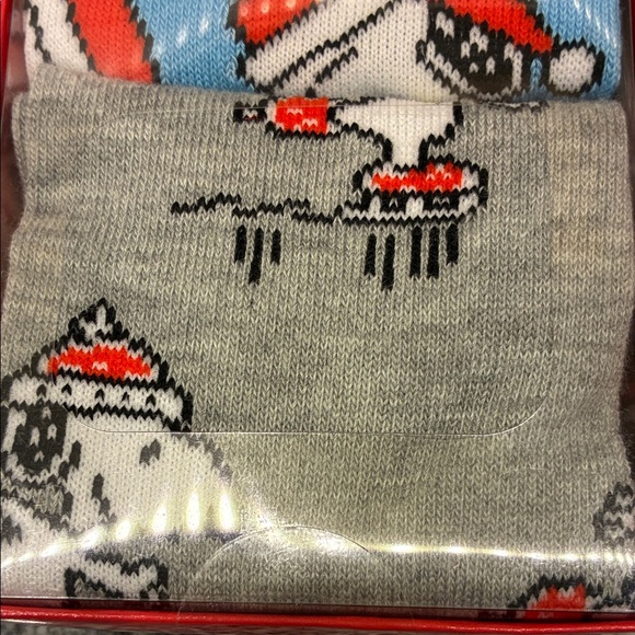 Peanuts Festive Christmas Santa and Snoopy Socks Trio - Red, Blue, Gray. B4 - Picture 5 of 6